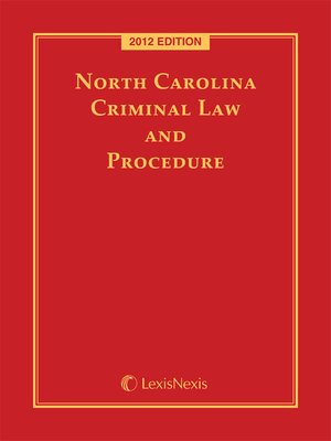 cover image of North Carolina Criminal Law and Procedure